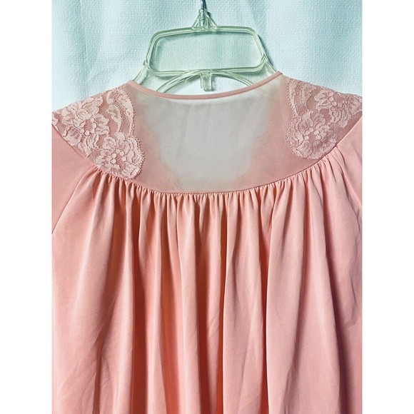 Vintage Shadowline Two Piece Gown and Button Up Robe Set Lace & Embroidery Small - Picture 12 of 14